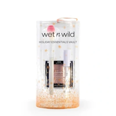 Image of Wet n Wild Holiday Essentials Vault, Powder Highlighter, Brush and Clear Mascara Makeup Set for a Glow Up Look, Easy to Blend Formula, Nourishing Mega Mascara, Gift