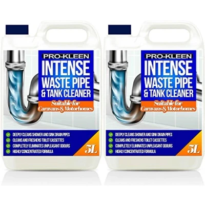 Image of Pro Kleen Intense Waste Pipe and Tank Cleaner for Caravans Motorhomes 10L Deeply Cleans Shower &amp; Sink Drain Pipes, Freshens Toilet Cassettes, Eliminates Unpleasant Odours