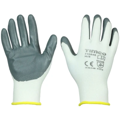 Image of 15x TIMCO Secure Grip Gloves Smooth Nitrile Foam Coated Polyester 770846