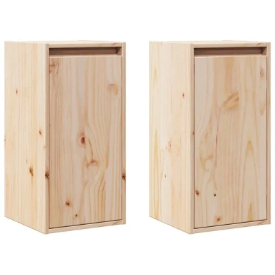 Image of vidaXL Wall Cabinets 2 pcs 30x30x60 cm Solid Wood Pine