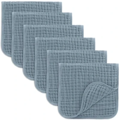Image of Comfy Cubs Muslin Cloths for Baby, Baby Essentials, Burp Cloths, Squares, 100% Cotton, Hand Washcloths 6 Layers Extra Absorbent and Soft (Pacific Blue, Pack, 50 X 25 CM)