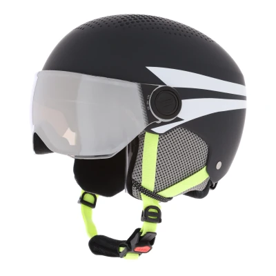 Image of ALPINA Unisex Children, ZUPO VISOR Q LITE ski helmet, charcoal neon matt, 51 55 cm
