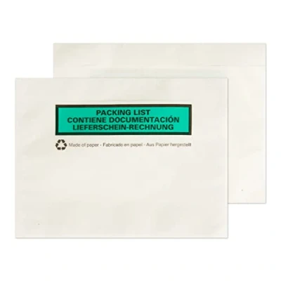 Image of Blake Purely Packaging 168 x 126 mm Paper Printed Document Enclosed Wallets (PAPDE22) Pack of 1000