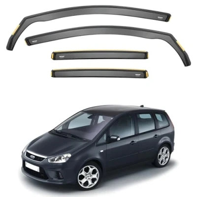 Image of iSPEED Wind Deflectors for Ford C Max MK1 2003 2010 5 Door MPV 4pc Set Keep Your Car Ventilated In Rain Reduce Turbulence Tinted, Channel Type