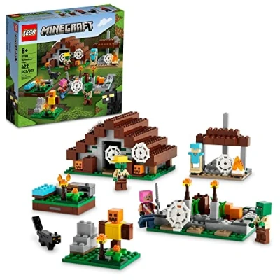 Image of LEGO Minecraft The Abandoned Village Building Kit 21190, Zombie Toy Set, Gift Idea for Kids Girls Boys Age 8+ Featuring Game Figures Including Zombies and Hunters with Accessories