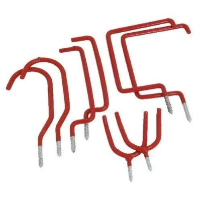 Image of Garden Mile Modern Weatherproof Storage Hook Set Hard Wearing Bike Hooks for Wall Screw in Cast Iron Garage Heavy Duty Mounted Ladder Use Hanging Tools, Bikes (8pc)
