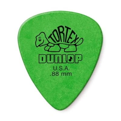 Image of Dunlop 418R Tortex Guitar Picks (pack of 72) Green 0.88mm