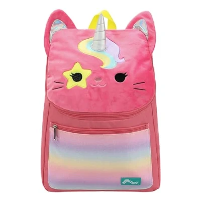 Image of Bioworld Squishmallows Sienna the Unicorn Cat Youth 16&#039; Backpack, Pink, One size, Custom