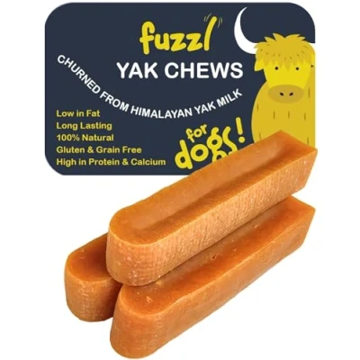 Image of Fuzzl Premium Yak Chew Original Medium 3pk 210g Natural Dog Treats with Himalayan Milk No Hide Food Chews Long Lasting Dental Sticks