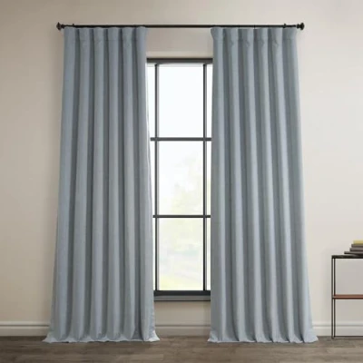 Image of HPD Half Price Drapes Faux Linen Textured Room Darkening Curtains for Bedroom 84 Inches Long (1 Panel), 50W X 84L Living Home Decor, Heather Grey