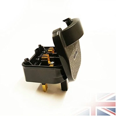 Image of 3 Pack Euro Plug Converter 2 Pin to Schuko SCP Fused UK Main 13A Adaptor Black mains plug. Complies with BS5733