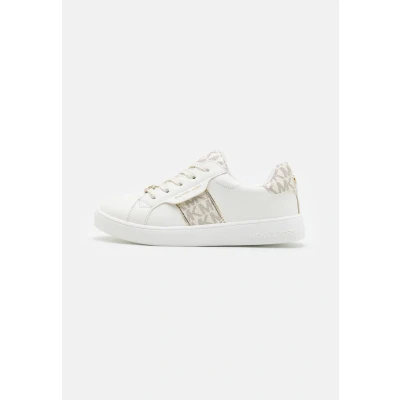 Image of Michael Kors Kids JEM Maxine Trainers for kids, Size: 12.5K, White/pale gold Pu