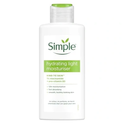 Image of Simple Kind to Skin Hydrating Light Moisturiser Care Product with Pro Vitamins B5 and E for 12 Hour Moisturisation 125 ml