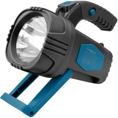 Image of ANSMANN HS230B LED Hand Spotlight, Super Bright and high Light Range, Long Duration, Ideal for Camping, Work, Workshop, car, Garden, Fishing, Hiking Much More., Blue Black