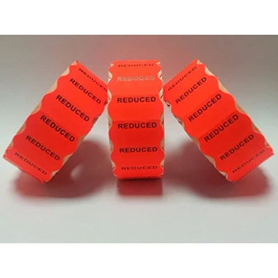 Image of CT4 26mm x 12mm Price Gun Labels Printed &#039;Reduced&#039; 10 Rolls / 15,000