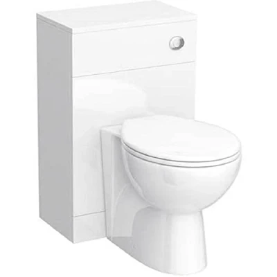 Image of VeeBath Sphinx 600 x 200 WC and Back to Wall Toilet, Soft Close Toilet Seat, Concealed Cistern for Bathroom Gloss White