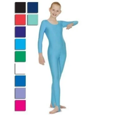 Image of Roch Valley Long Sleeve Nylon/Lycra Catsuit Age 9 10 Kingfisher
