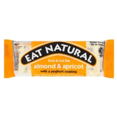 Image of Eat Natural Fruit &amp; Nut Bars Almond and Apricot with a Yoghurt Coating 12 x 50gm