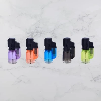 Image of PROF Large Tank Lighter With Flame Lock, Windproof Lighter, Electronic Refillable Jet Gas Black Blue Green PURPLE ORANGE ( Send Out Random Colour X 1 )
