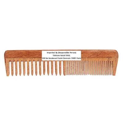 Image of SVATV HANDCRAFTED NEEMWOOD COMB FOR DETANGLING HAIR THICK, CURLY AND WAVY HAIR, NON STATIC ECO FRIENDLY WITH WIDE TOOTH GROOMING (N 78)