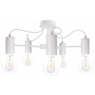 Image of Maya Multi Arm Semi Flush Ceiling Light White, 60cm, 5x E27