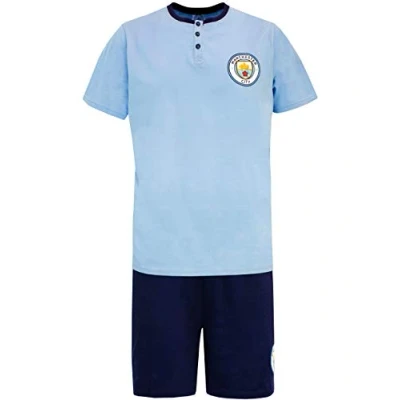 Image of Manchester City FC Mens Pyjamas Blue Size X Large