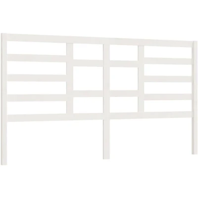 Image of vidaXL Bed Headboard White 206x4x104 cm Solid Wood Pine