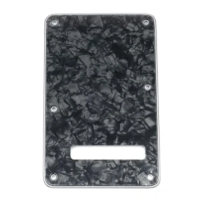 Image of Musiclily Guitar Strat Back Plate for Fender USA/Mexican Standard Stratocaster Modern Style, 4Ply Black Pearl