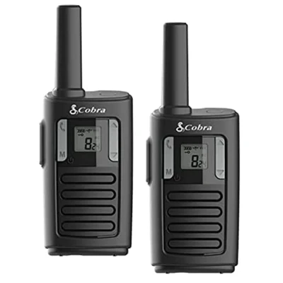 Image of COBRA MT100 PMR446 2 Way License Free Walkie Talkie Radio (Twin Pack) Black