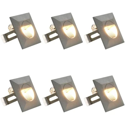 Image of vidaXL Outdoor LED Wall Lights 6 pcs 5 W Silver Square