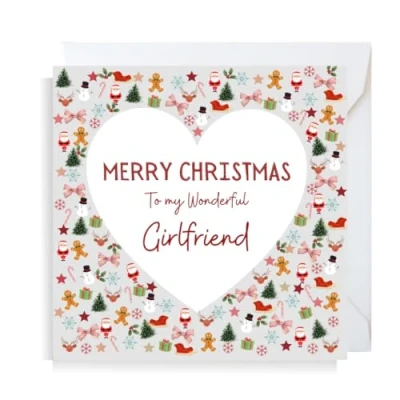 Image of Second Ave Heart Girlfriend Square Christmas Xmas Holiday Festive Greetings Card
