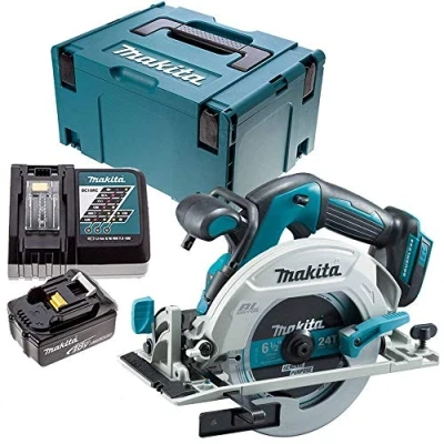 Image of Makita DHS680Z 18V Brushless Circular Saw with 1 x 5Ah Battery, Charger, Case &amp; Inlay