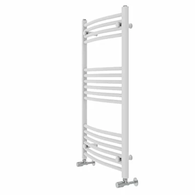 Image of Warmehaus Contemporary Curved Bathroom Heated Towel Rail Radiator Rad 1000 x 600mm White
