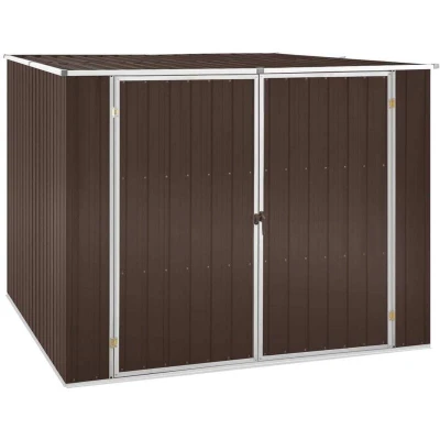 Image of vidaXL Garden Shed Brown 195x198x159 cm Galvanised Steel
