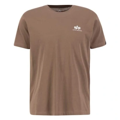 Image of Alpha Industries Men&#039;s Basic T Small Logo Shirt, Taupe, M