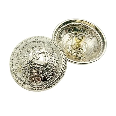 Image of Buttons Metal Coat Button Round Decorative Buttons, Color 4, 25mm (4 Pieces)