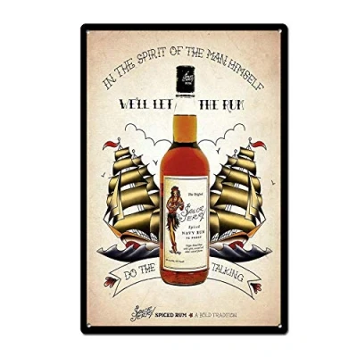 Image of DOGT Sailor Jerry Spiced Rum TIN SIGN Metal 7.8X11.8 INCH