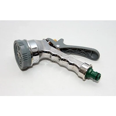 Image of 6 Function Chrome Metal Garden Hose Spray Nozzle Gun Water Sprayer Hoselock 70306C