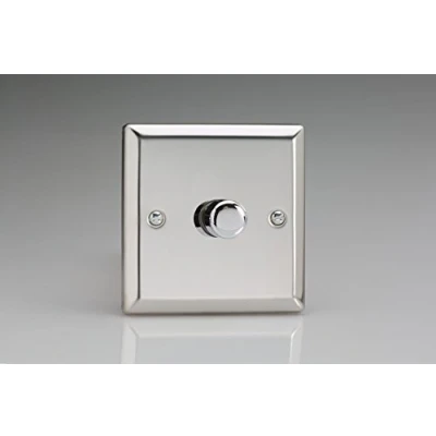 Image of Varilight V Pro 1 Gang 0 120W Trailing Edge LED Dimmer Classic Polished Chrome