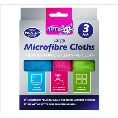 Image of LARGE MICROFIBRE CLOTHS PACK OF 3 THE MULTI PURPOSE CLEANING CLOTH.