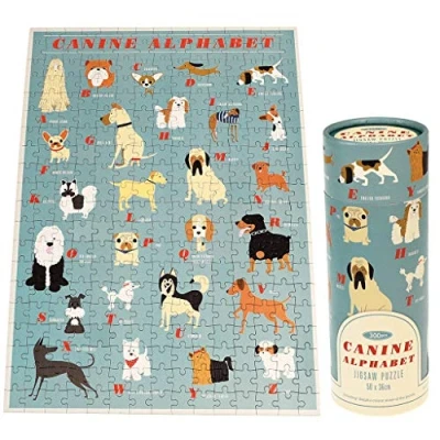 Image of Rex London Puzzle In A Tube (300 pieces) Choice of Design (Canine Alphabet)
