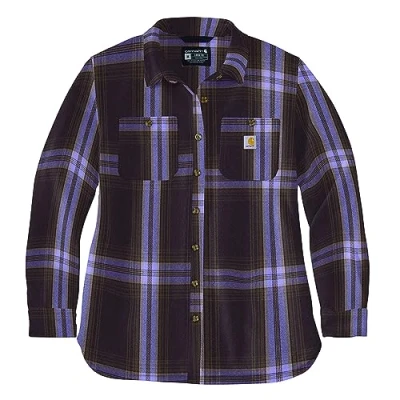 Image of Carhartt Women Damen Langarmhemd Twill L/S Plaid Shirt, Farbe:Lavender, Größe:XL T, Lavender, XL