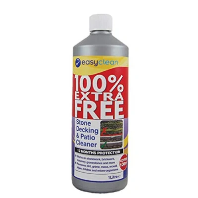 Image of Stone, Patio and Decking Cleaner Cleans Stonework, Masonry, Concrete Brickwork Protects as well Formulated to Target Dirt, Algae, Moss Micro Organisms 1 litre bottle covers