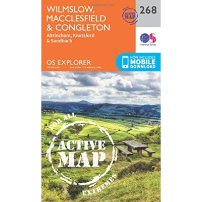 Image of Explorer Active 268 Wilmslow, Macclesfield &amp; Congleton Map With Digital Version