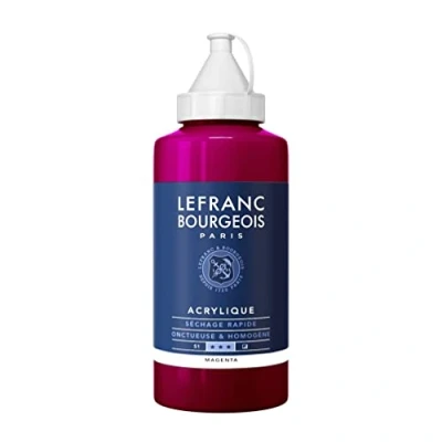 Image of Lefranc and Bourgeois Fine Highly pigmented Acrylic Ink Good Coverage Cream Homogeneous Texture, Magenta, 750ml Tube