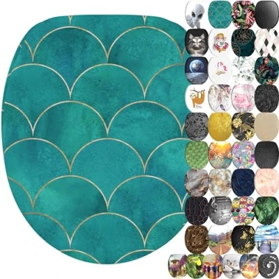 Image of Sanilo Soft Close Toilet Seat, Wide Choice of New Seats, Stable Hinges, Easy to Mount (Aquarell)