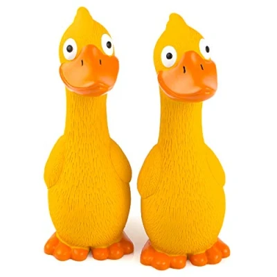 Image of CHIWAVA 2 Pack 7.9 Inch Squeak Latex Dog Toy Yellow Duck Interactive Play for Small Medium Dogs