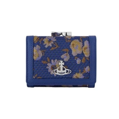 Image of Vivienne Westwood Women&#039;s Blue Re Cloquet Small Frame Wallet 51010018