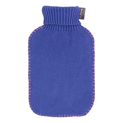 Image of Fashy Hot Water Bottle with Turtleneck Knitted Cover Blue 2 L