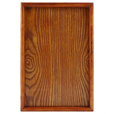 Image of Wooden Tray, Solid Wood Rectangular Tableware Serving Tray Food Fruit Plate Tea Snacks Storage Dish Table for Restaurant Home (30 * 20cm)